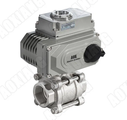 Electric three-piece ball valve